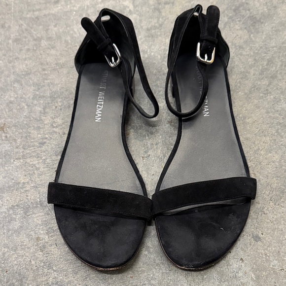 Stuart Weitzman Black Ankle Strap Sandals - Picture 1 of 4